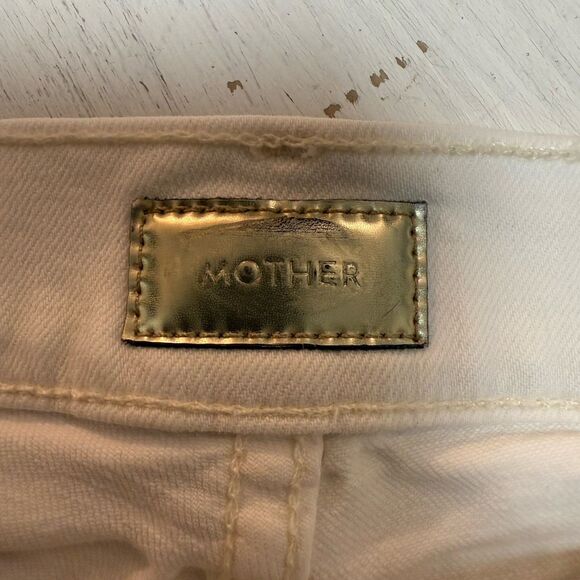 MOTHER Cropped Jean Size 25 The Dropout White/Whipping The Cream Cropped Stretch - Picture 11 of 16